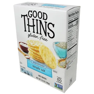 Good Thins Simply Salt Rice Snacks Gluten Free 3.5 oz Box