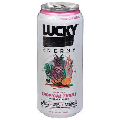 Lucky Energy Tropical Thrill Energy Drink 16 oz Can