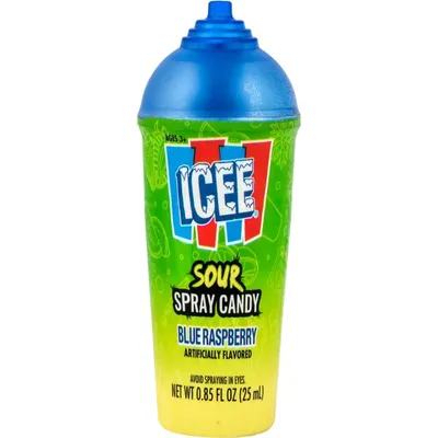 ICEE Sour Spray Candy Blue Raspberry 0.85 oz Bottle