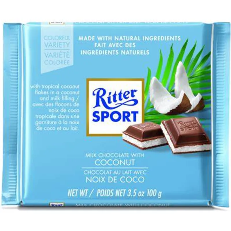 Ritter Sport Chocolate Bar Milk Coconut view 1