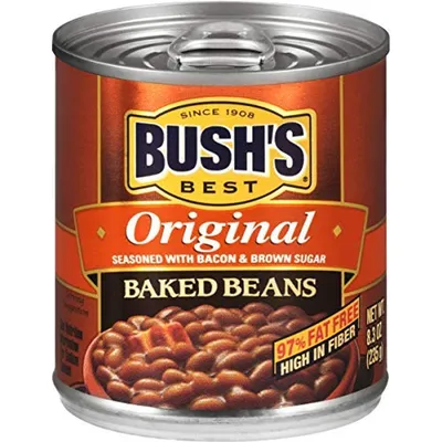 Bush's Best Original Seasoned With Bacon & Brown Sugar Baked Beans 8.3oz Can