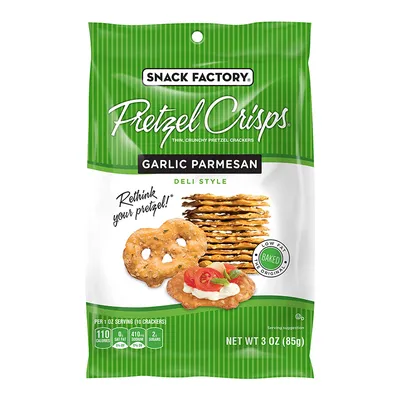 Snack Factory Pretzel Crisps Garlic Parmesan 3 oz bag
