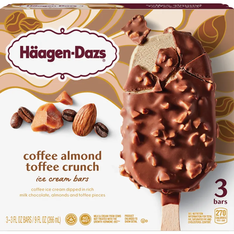 Haagen-Dazs Coffee Almond Toffee Crunch Ice Cream Bars view 1