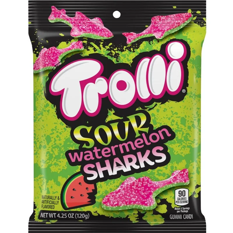 Trolli Sour Watermelon Sharks Gummi Candy view 1