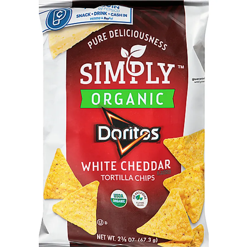 Simply Organic Doritos Tortilla Chips White Cheddar view 1