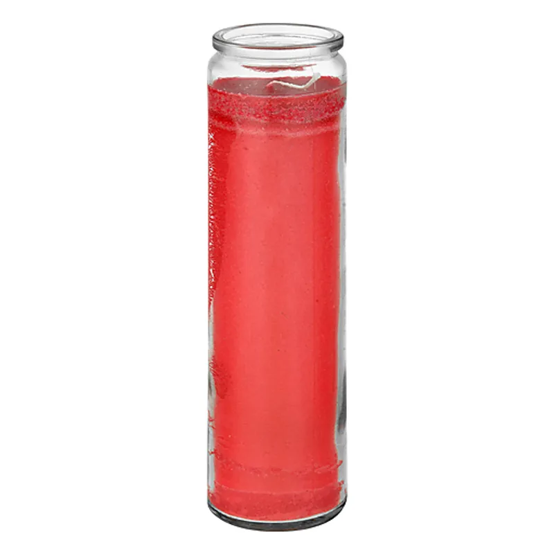 Veladora Roja Red Wax Glass Jar Candle view 1