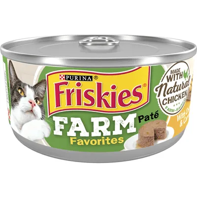 Friskies Farm Favorites Pate With Chicken & Carrots Cat Food 5.5 oz Can