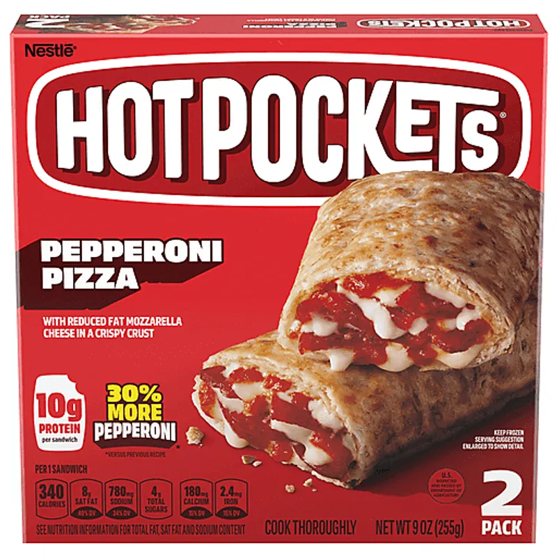 Hot Pockets Pepperoni Pizza Box view 1
