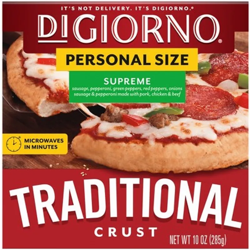 DiGiorno Traditional Crust Supreme Frozen Pizza Carton view 1