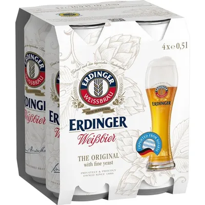 Erdinger Weissbier 4 Pack 16.9 oz Cans