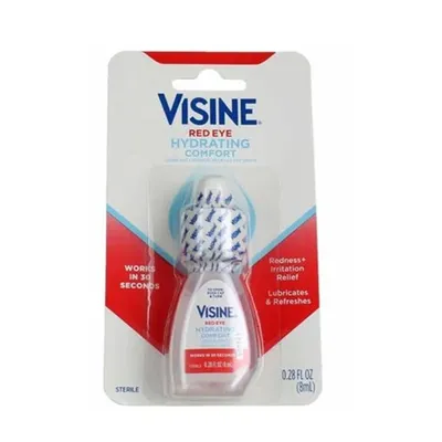 Visine Red Eye Hydrating Comfort Eye Drops 0.28 oz Bottle