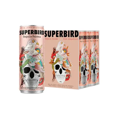 Superbird Pink Grapefruit Tequila Paloma 4 Pack 355ml Cans