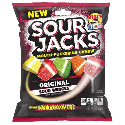 Sour Jacks Original Sour Wedges Candy 5 oz Bag