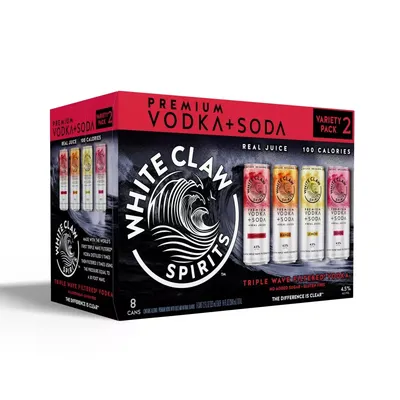White Claw Vodka Soda Variety Pack No. 2 8 Pack 12 oz Cans