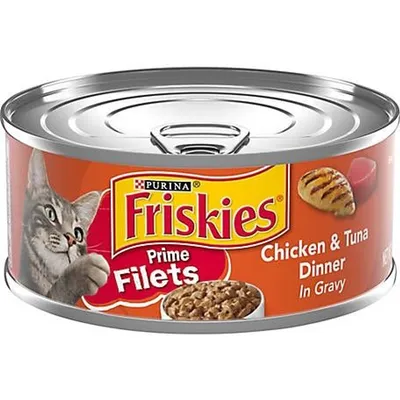 Purina Friskies Pate Chicken & Tuna Dinner Cat Food 5.5 oz Can