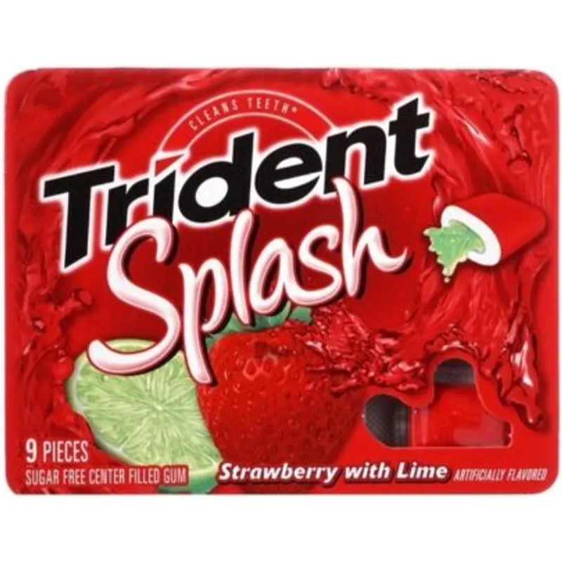 Trident Splash Sugar Free Center Filled Gum Strawberry with Lime view 1