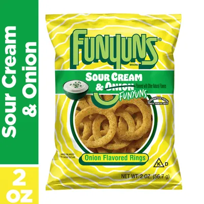 Funyuns Sour Cream and Onion Flavored Rings 2 oz Bag