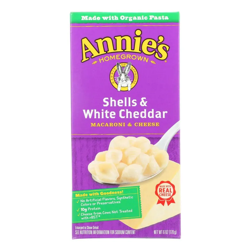 Annie's Homegrown Shells & Real Aged Cheddar Macaroni & Cheese Box view 1