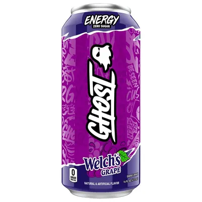 Ghost Energy Drink Welch's Grape Zero Sugar 16 oz Can
