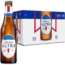 Michelob Ultra Light Beer 24 Pack 12oz Bottles