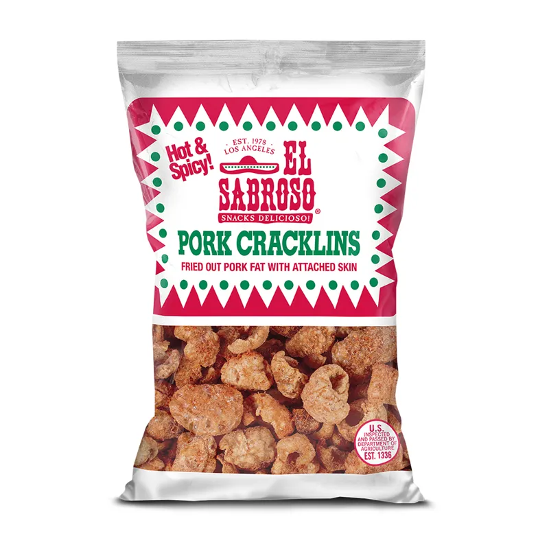 El Sabroso Hot & Spicy Pork Cracklins Bag view 1