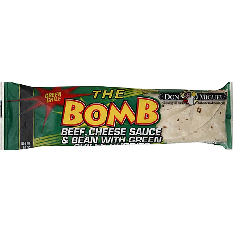 Don Miguel The Bomb Beef Bean & Cheese Sauce With Green Chile Burrito view 1