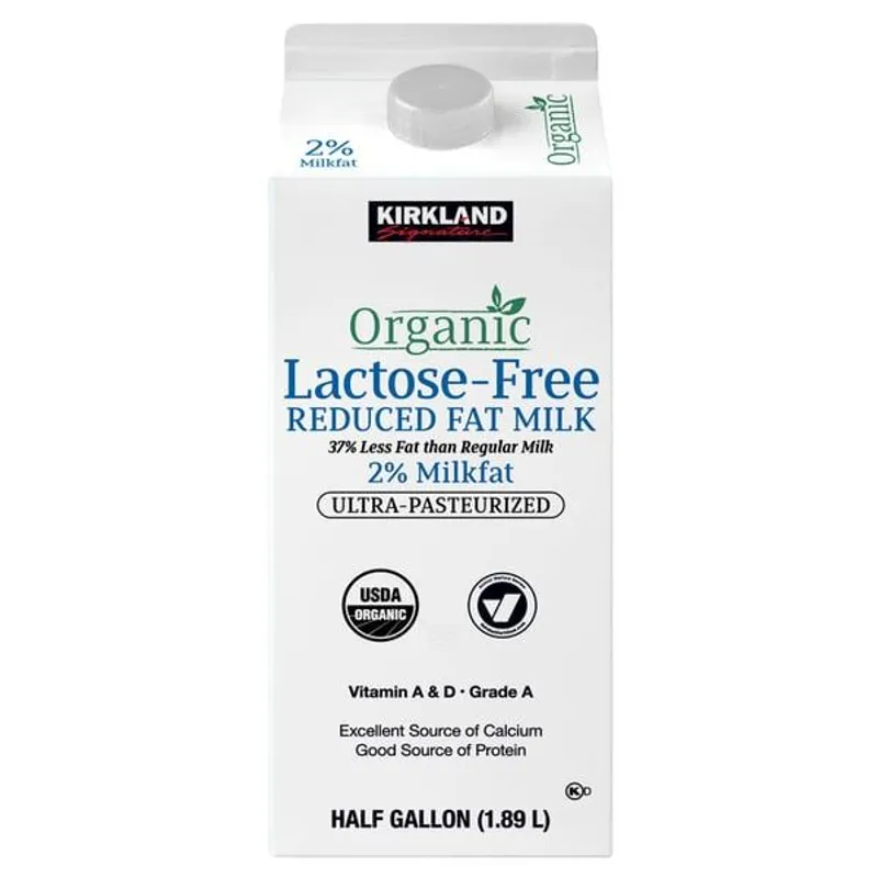 Kirkland Signature Organic Lactose-Free Reduced Fat Milk view 1