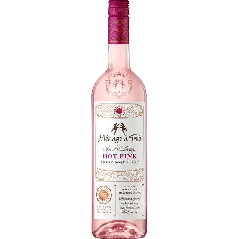 Menage A Trois Hot Pink Rose Wine view 1