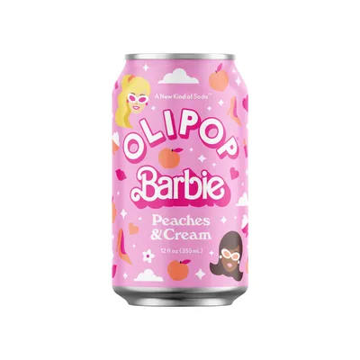 OLIPOP Peaches & Cream Barbie 12 oz Can
