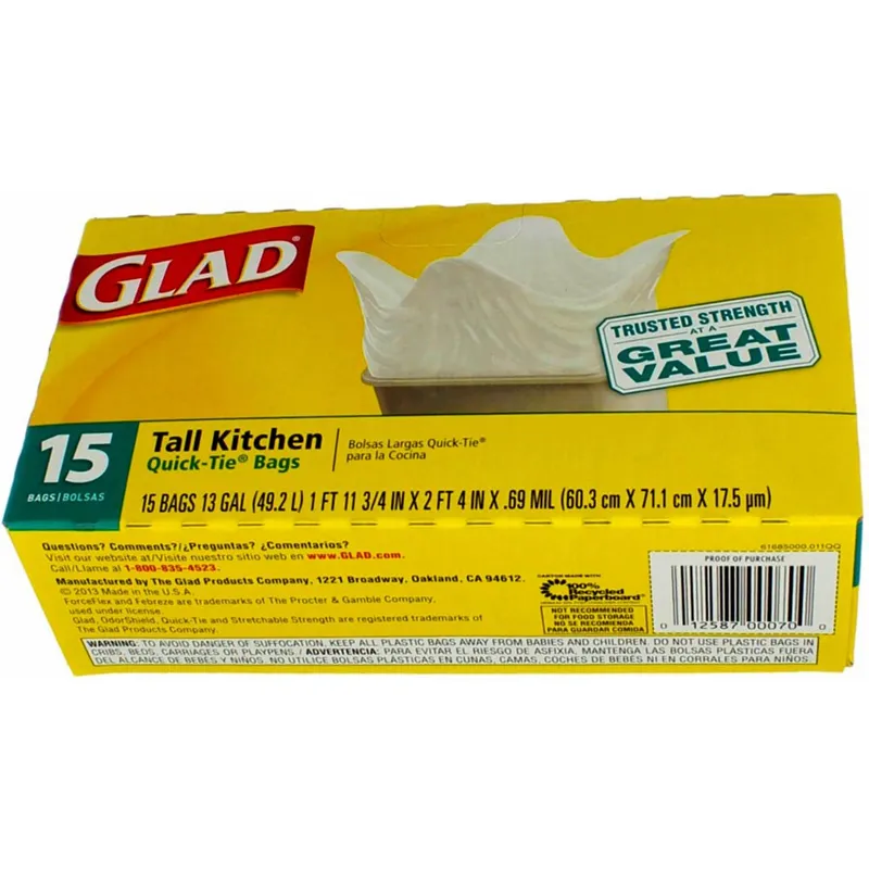Glad Quick Tie Tall Kitchen Bags view 1