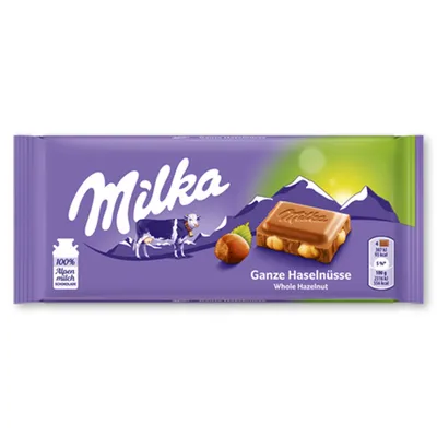 Milka Whole Hazelnuts Milk Chocolate 100g