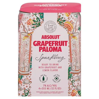 Absolut Grapefruit Paloma 4-pack 12 oz cans
