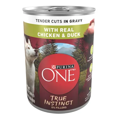 Purina ONE True Instinct Tender Cuts in Gravy with Real Chicken and Duck 13 oz Can