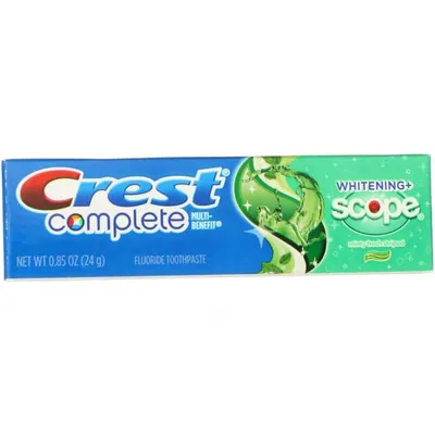Crest Complete Toothpaste with Scope 0.85 oz Tube and Travel Toothbrush
