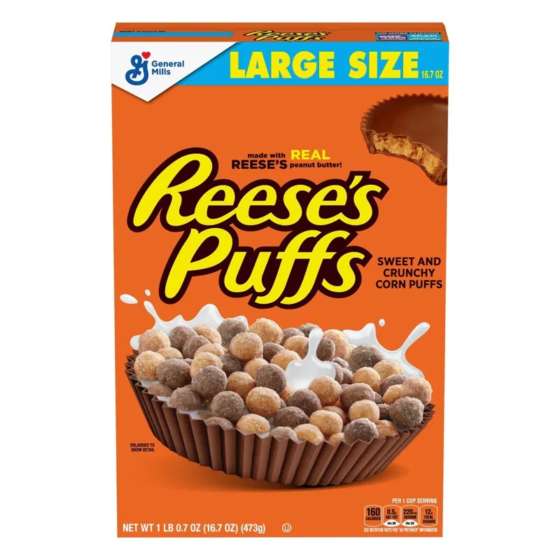 General Mills Reese's Puffs Cereal Box view 1