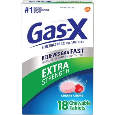 Gas-X Extra Strength Gas Relief Cherry Creme Flavored Chewable Tablets 18 count