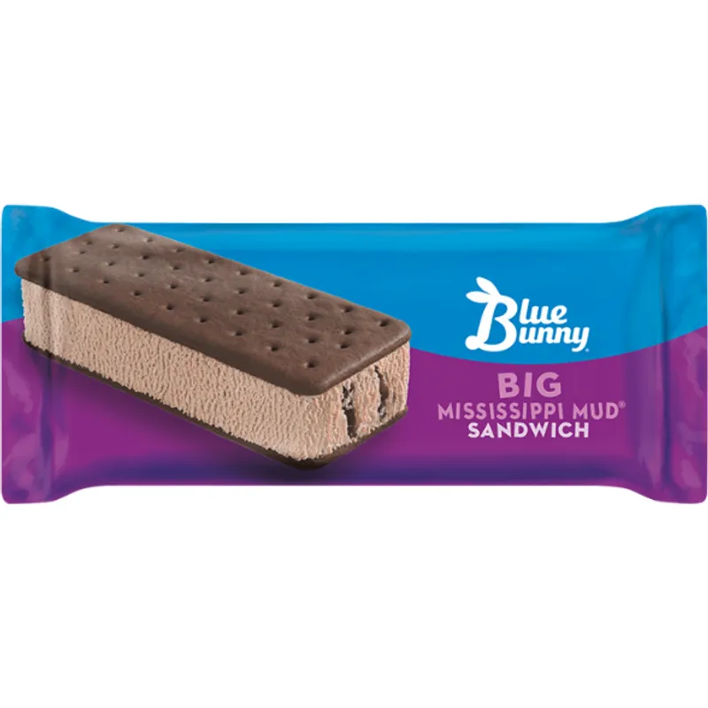 Blue Bunny Big Mississippi Mud Ice Cream Sandwich view 1