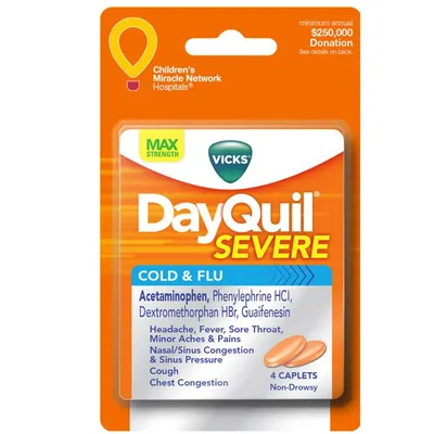 Vicks DayQuil Severe VapoCOOL 4 Coated Caplets
