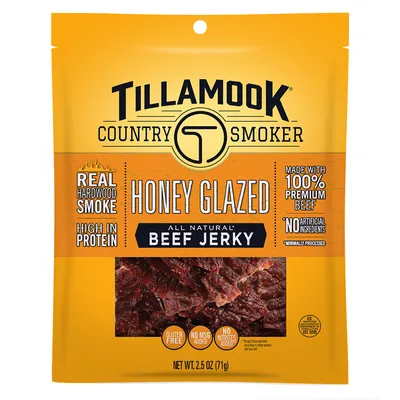 Tillamook Honey Glazed Beef Jerky 2.5 oz Bag
