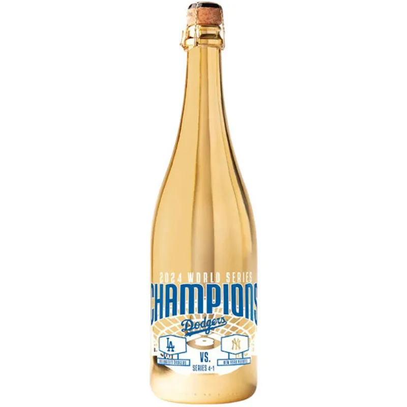 Mano's Wine Los Angeles Dodgers World Series Champions 2024 Metallic Gold Bubbly view 1