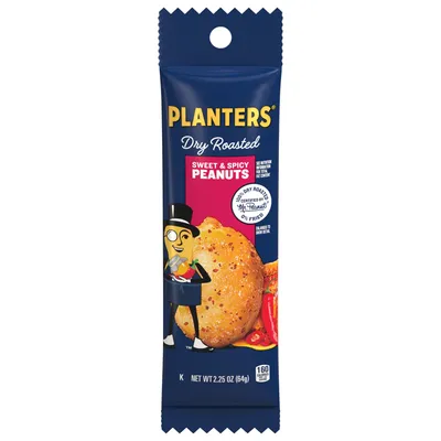 Planters Sweet & Spicy Dry Roasted Peanuts 6 oz Bag