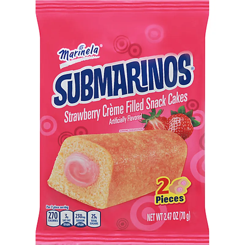 Marinela Submarinos Strawberry Crème Filled Snack Cakes view 1
