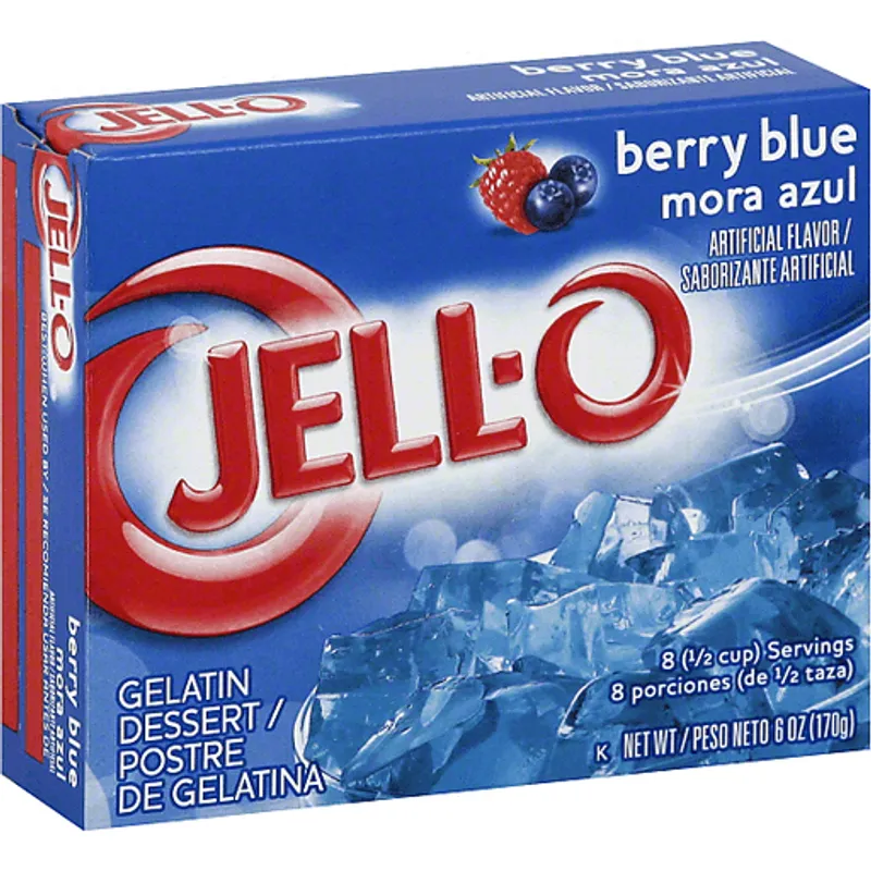 Jell-O Berry Blue Gelatin Dessert Box view 1