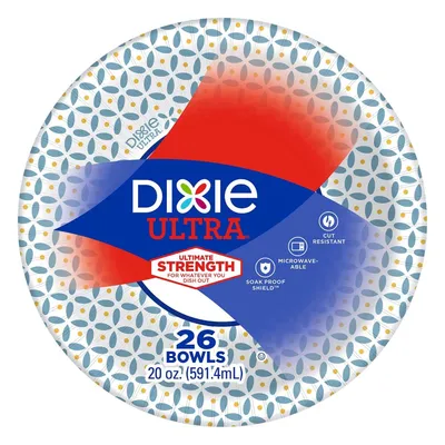 Dixie Ultra 20 oz Disposable Paper Bowls 26 ct Bags