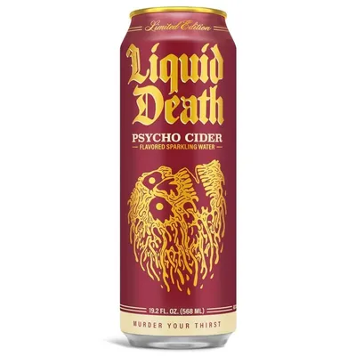 Liquid Death Psycho Cider Flavored Sparkling Water 19.2 oz Can