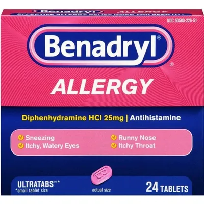 Benadryl Allergy Ultratabs 24 Tablets