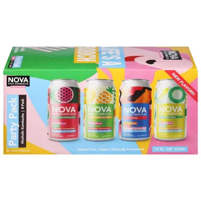 Nova Easy Kombucha Party Pack 8-pack 12 oz cans