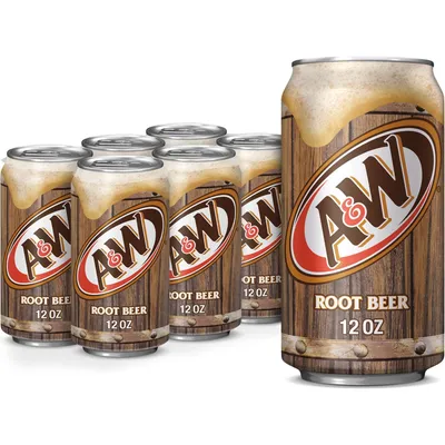 A&W Root Beer Soda 6 Pack 12oz Cans