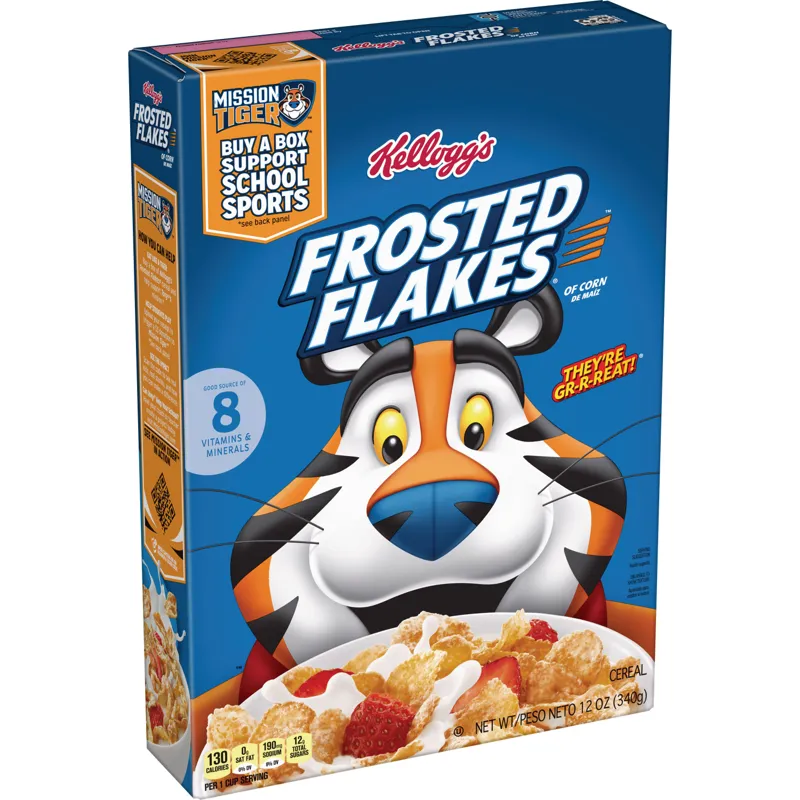 Kellogg's Frosted Flakes Cereal Box view 1