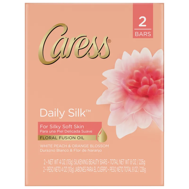 Caress Daily Silk Bar Soap White Peach & Orange Blossom view 1